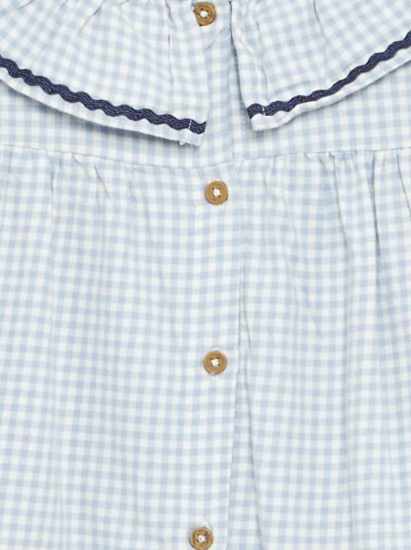 Pijama de 2 peças xadrez Azul - Kiabi