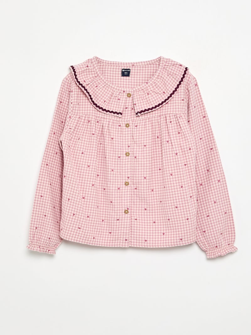 Pijama de 2 peças xadrez Rosa - Kiabi