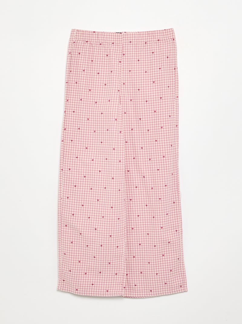Pijama de 2 peças xadrez Rosa - Kiabi