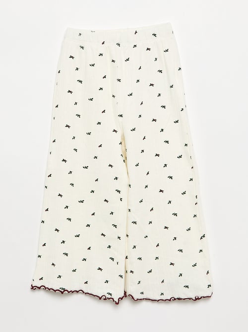 Pijama de 3 peças - T-shirt + calças + colete - Kiabi