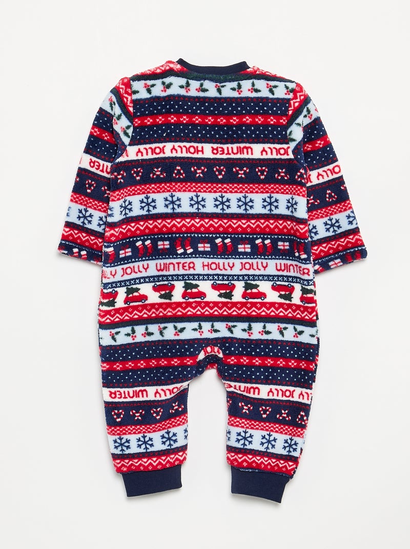 Pijama de bebé para menina e menino 'Natal' em polar Azul - Kiabi
