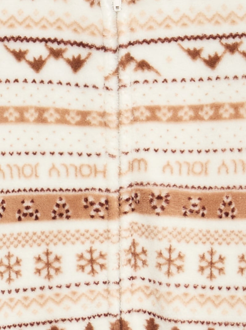 Pijama de bebé para menina e menino 'Natal' em polar Branco - Kiabi