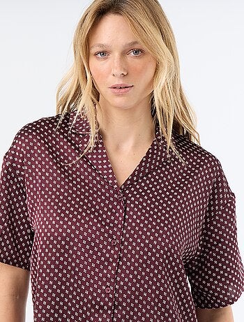 Pijama de cetim estampado