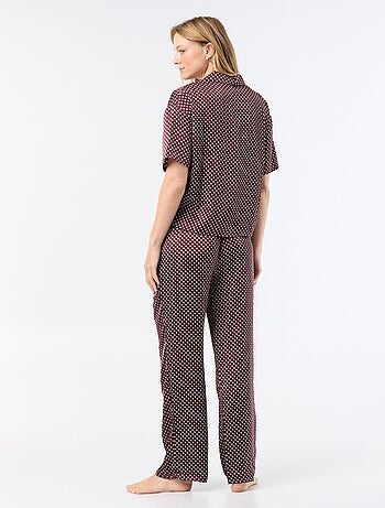 Pijama de cetim estampado