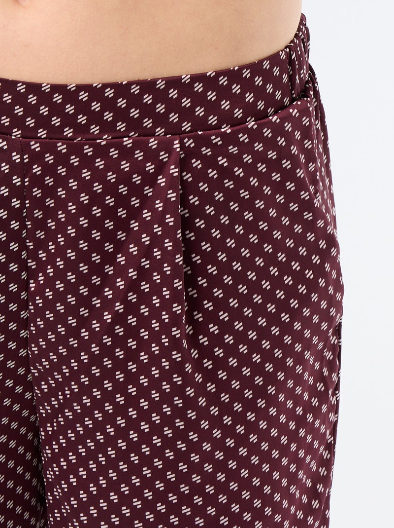 Pijama de cetim estampado Vermelho - Kiabi