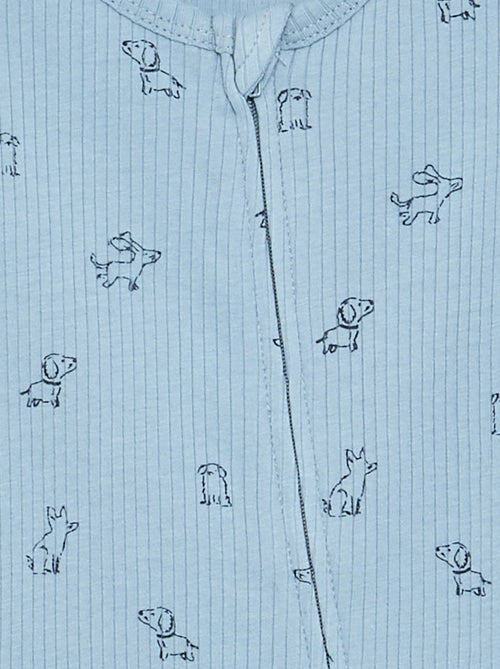 Pijama de dormir curto em malha canelada - Kiabi