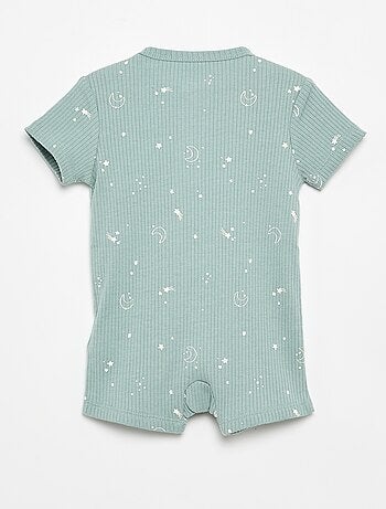 Pijama de dormir curto em malha canelada