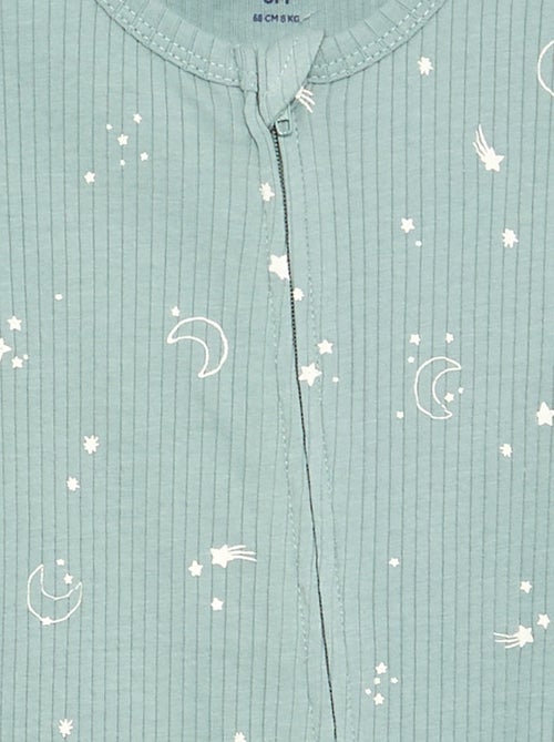 Pijama de dormir curto em malha canelada - Kiabi