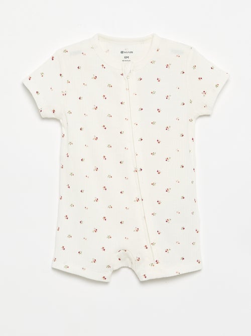 Pijama de dormir curto em malha canelada - Kiabi