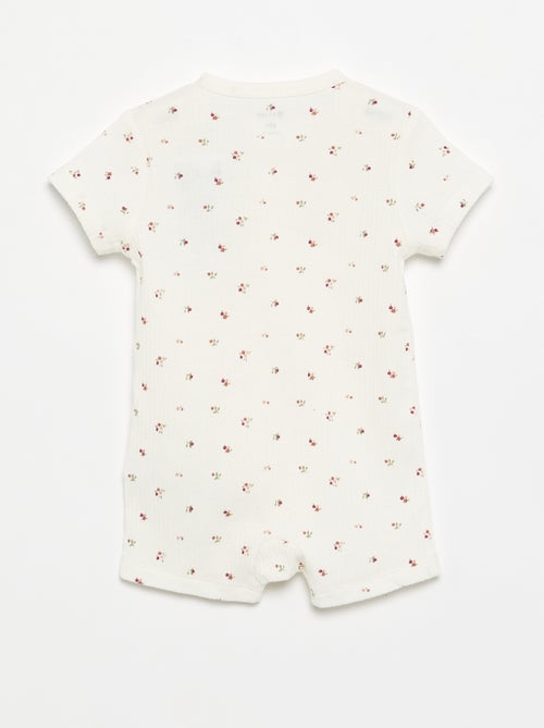 Pijama de dormir curto em malha canelada - Kiabi