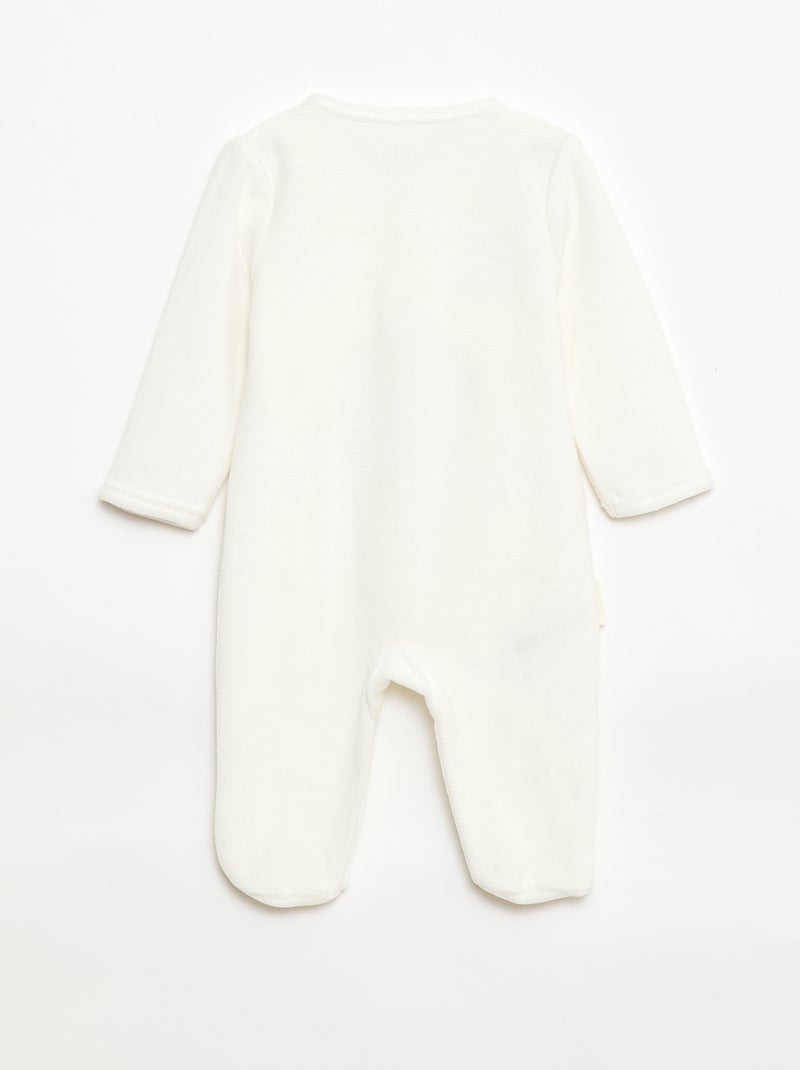 Pijama de dormir em veludo Branco - Kiabi