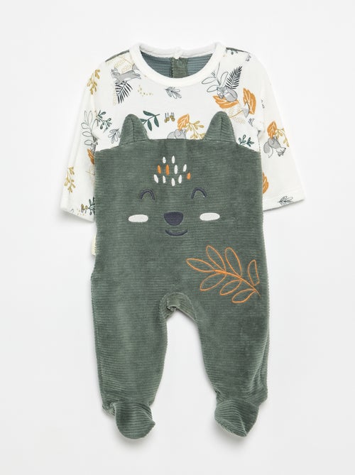 Pijama de dormir "Petit Béguin" bimaterial - Kiabi Pijama de dormir "Petit Béguin" bimaterial - Kiabi