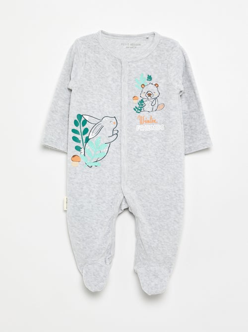 Pijama de dormir 'Petit Béguin' em veludo - Kiabi