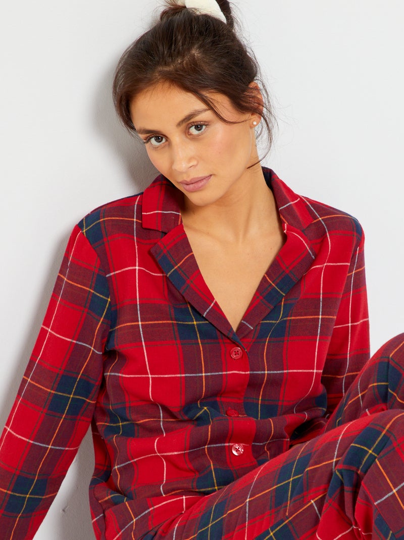 Pijama de flanela ROXO - Kiabi
