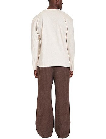 Pijama de Flanela Tommy Hilfiger para Homem Castanho/Beige