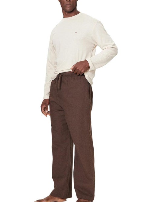 Pijama de Flanela Tommy Hilfiger para Homem Castanho/Beige - Kiabi Pijama de Flanela Tommy Hilfiger para Homem Castanho/Beige - Kiabi
