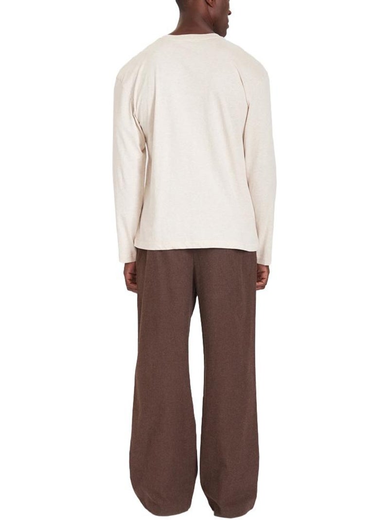 Pijama de Flanela Tommy Hilfiger para Homem Castanho/Beige Bege - Kiabi