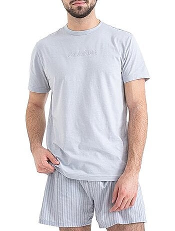 Pijama de Homem Calvin Klein Jeans Poplin Cinzento