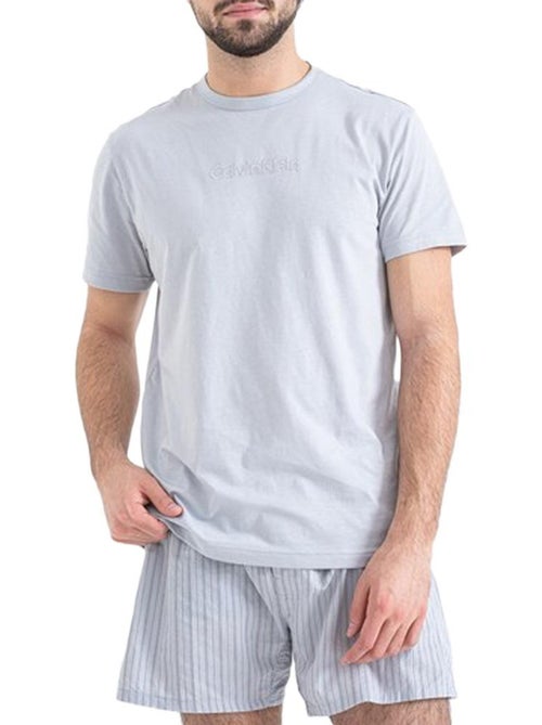 Pijama de Homem Calvin Klein Jeans Poplin Cinzento - Kiabi Pijama de Homem Calvin Klein Jeans Poplin Cinzento - Kiabi