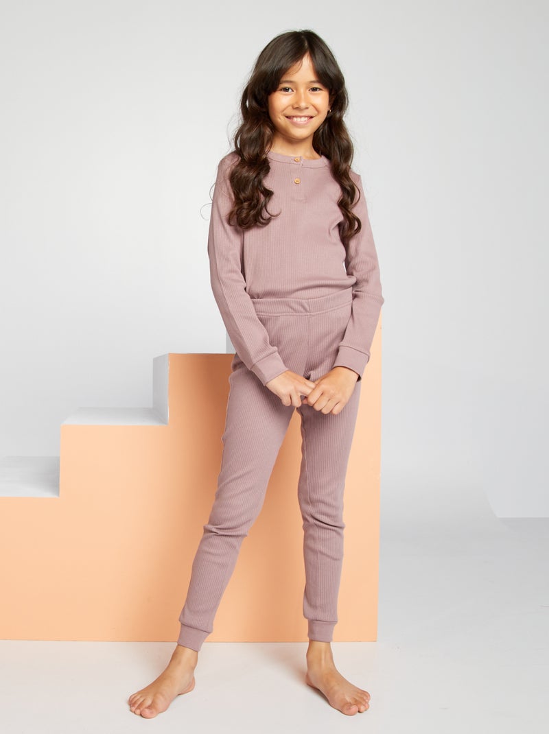 Pijama de malha canelada VIOLETA - Kiabi