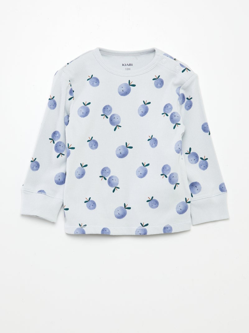 Pijama de malha estampado - 2 peças AZUL - Kiabi