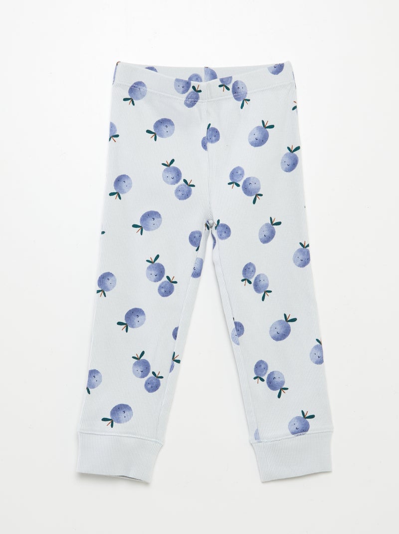 Pijama de malha estampado - 2 peças AZUL - Kiabi