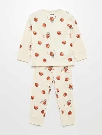 Pijama de malha estampado - 2 peças