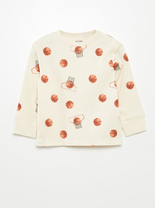 Pijama de malha estampado - 2 peças - Kiabi