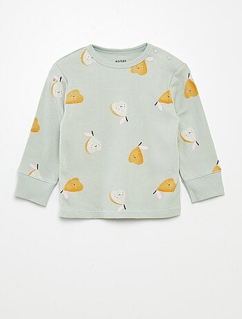 Pijama de malha estampado - 2 peças