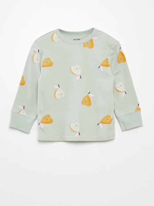 Pijama de malha estampado - 2 peças - Kiabi