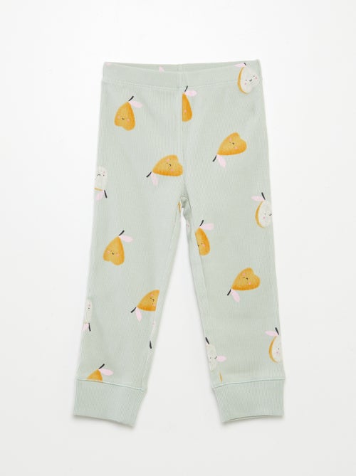 Pijama de malha estampado - 2 peças - Kiabi