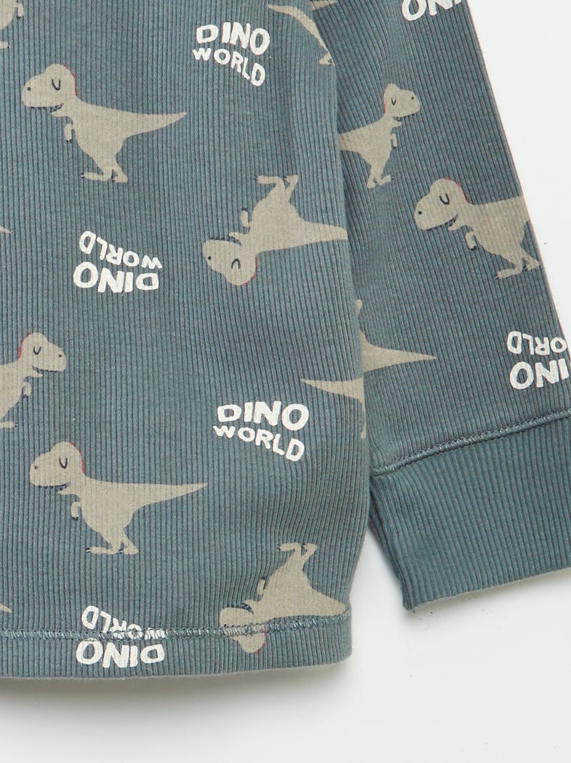 Pijama de malha estampado - 2 peças VERDE - Kiabi