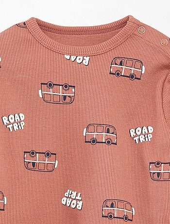 Pijama de malha estampado - 2 peças