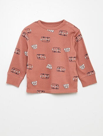Pijama de malha estampado - 2 peças