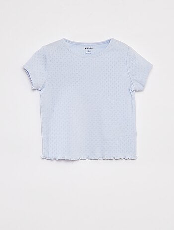 Pijama de malha pointelle t-shirt + calções - 2 peças