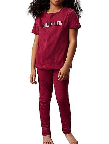 Pijama de Malha Vermelho para Menina Calvin Klein Jeans