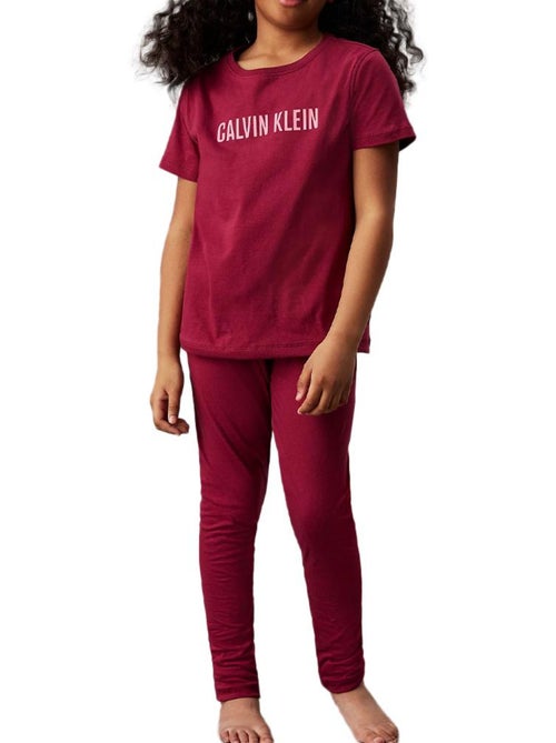 Pijama de Malha Vermelho para Menina Calvin Klein Jeans - Kiabi Pijama de Malha Vermelho para Menina Calvin Klein Jeans - Kiabi