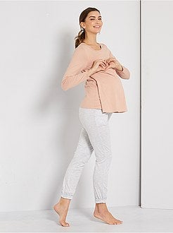 Pijama de maternidade e de amamentação 'de conceção ecológica' - Kiabi