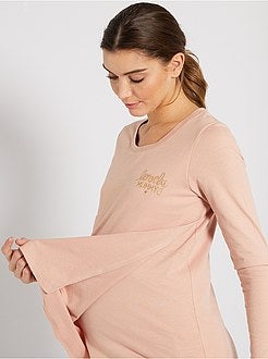 Pijama de maternidade e de amamentação 'de conceção ecológica' - Kiabi