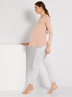 Pijama de maternidade e de amamentação 'de conceção ecológica' - Kiabi