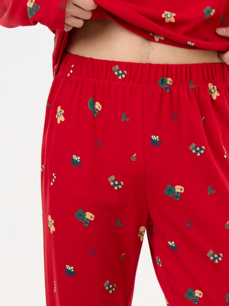 Pijama de Natal de 2 peças t-shirt + calças - 2 peças Vermelho - Kiabi