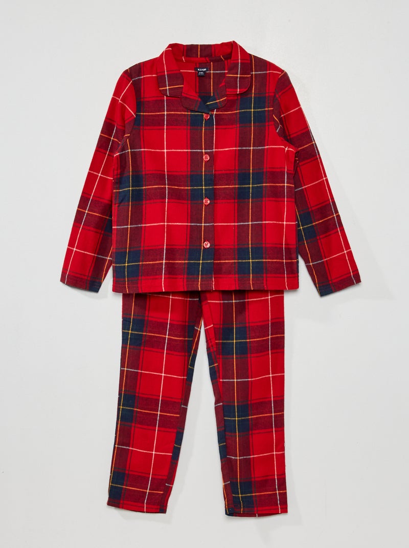 Pijama de Natal em flanela - 2 peças VERMELHO - Kiabi