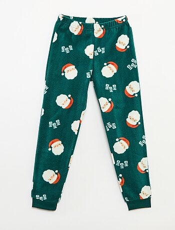 Pijama de Natal em polar com padrão integral