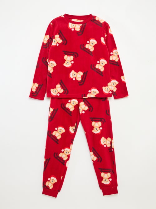 Pijama de Natal em polar com padrão integral - Kiabi
