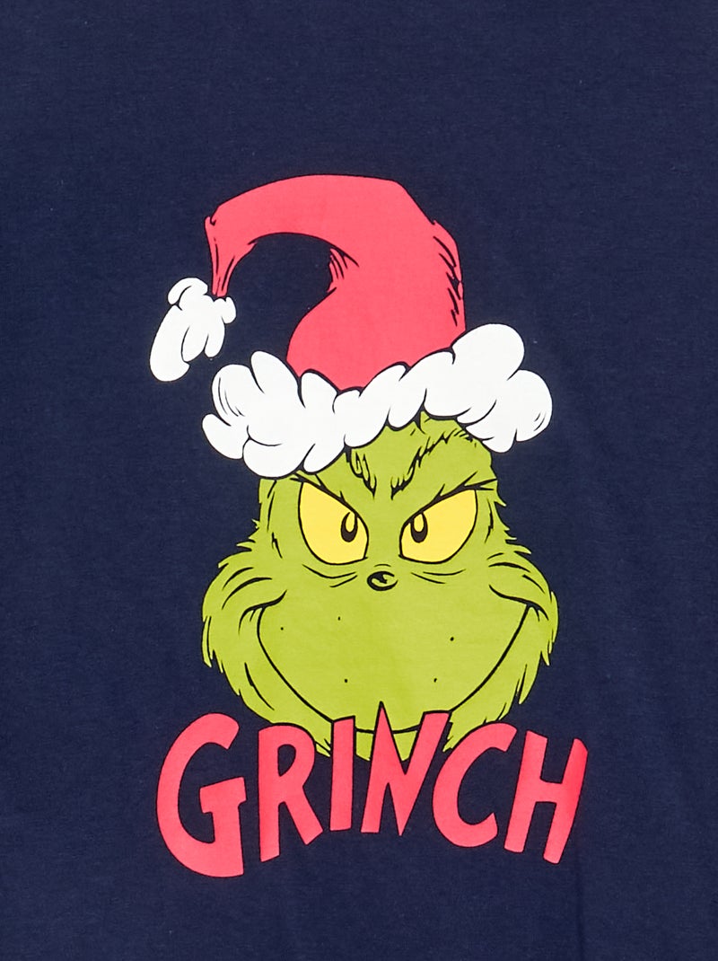 Pijama de Natal "Grinch" de 2 peças - T-shirt + calças Azul - Kiabi