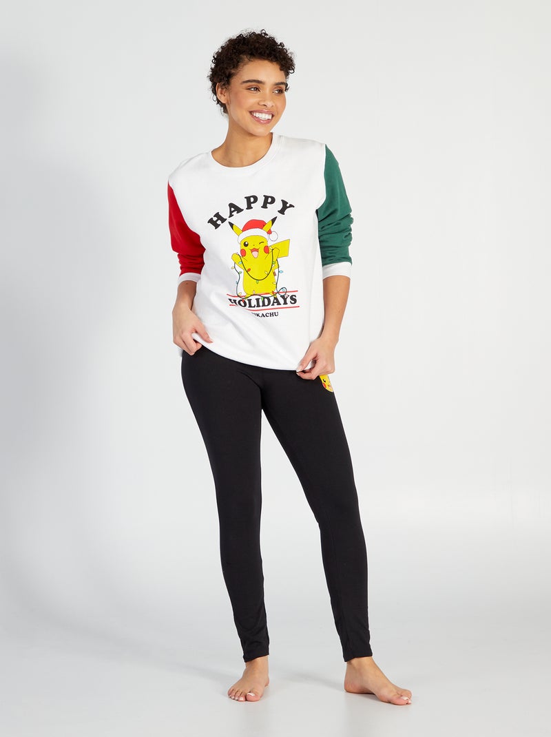 Pijama de natal 'Pikachu' Branco/ Vermelho - Kiabi