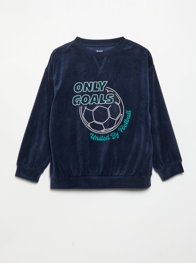 Pijama de polar de 2 peças - camisola + calças Azul - Kiabi
