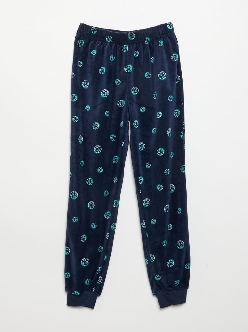 Pijama de polar de 2 peças - camisola + calças Azul - Kiabi