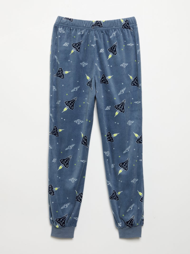 Pijama de polar de 2 peças - camisola + calças Azul - Kiabi