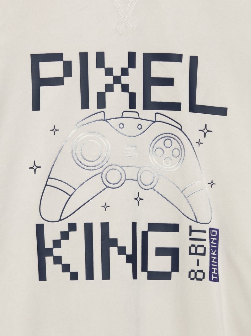 Pijama de polar de 2 peças - camisola + calças Cinza - Kiabi